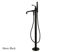 Picture of Kingston Brass English Country Freestanding Tub Filler Faucet with Hand Shower - Metal Lever Handle