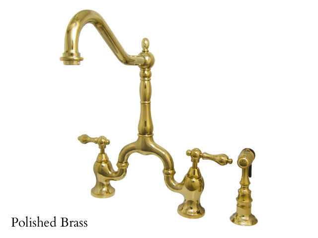 Picture of Kingston Brass English Country Bridge Kitchen Faucet with Spray