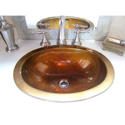 16" Oval Bronze Bath Sink