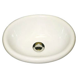Hand Crafted Sink | Small Oval Ceramic Bath Sink with Rounded Rim