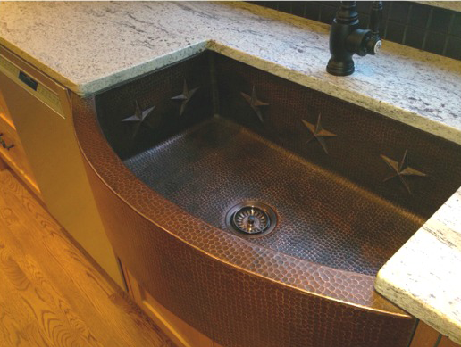 Rounded Front Copper Farmhouse Sink by SoLuna