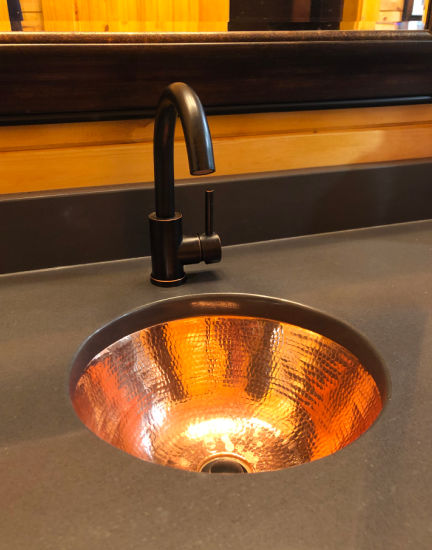 soLuna round copper bath sink - Polished Copper finish
