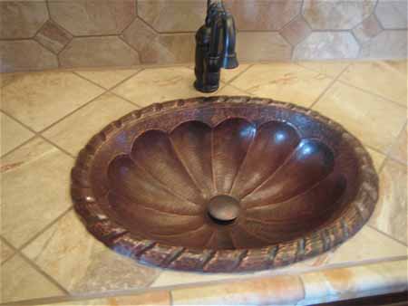 CS1003L15-20 Copper Bath Sink - Rio Grande
