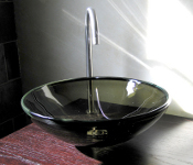 Olive Bronze Glass Vessel Sink